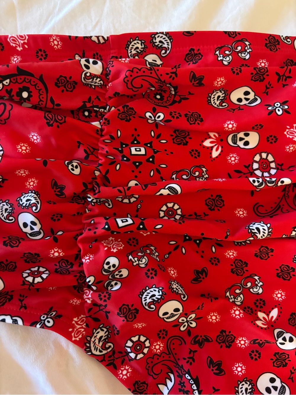 Torrid Red Bandana Skull Peplum Tankini Swimsuit 2X - Picture 7 of 9
